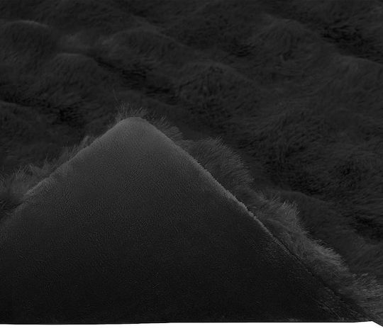 vidaXL Pelzige Decke Übergröße 220x240cm Schwarz