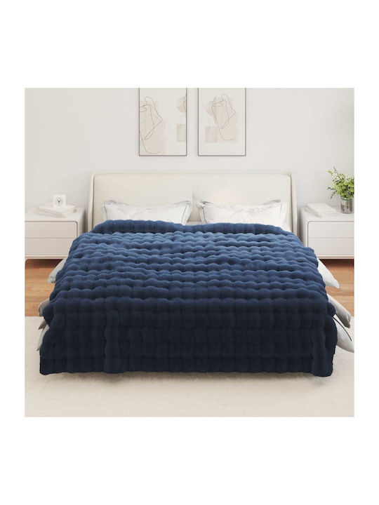 vidaXL Pelzige Decke Übergröße 220x240cm Hellblau Blau