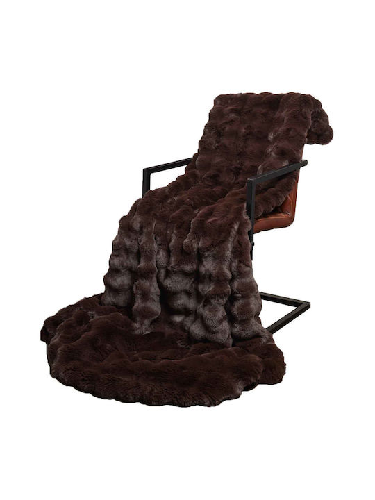 vidaXL Pătură Blănoasă Simplă 150x220cm Camelopard