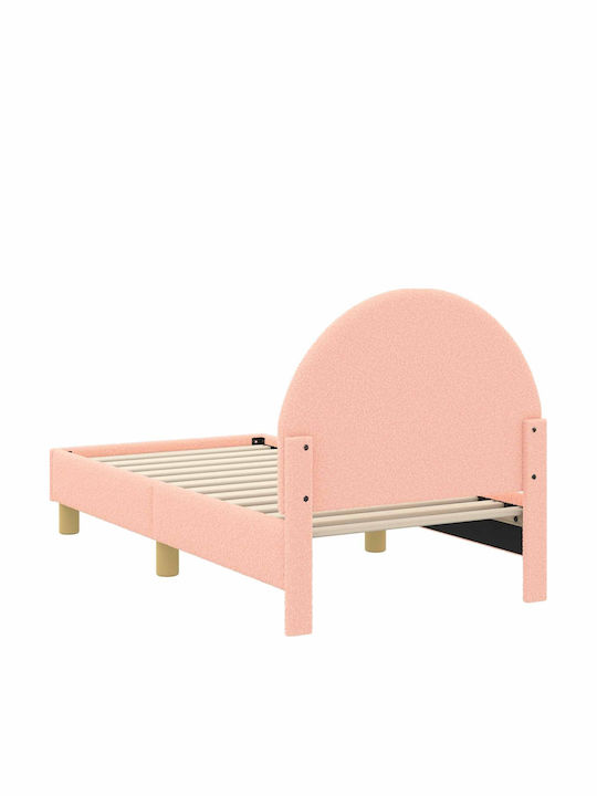Pat pentru Copii Single Roz pentru Saltea 70x140cm