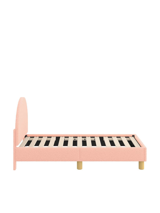 Pat pentru Copii Single Roz pentru Saltea 70x140cm
