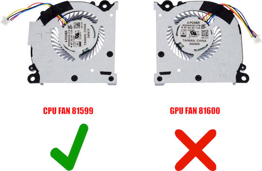 Laptop Fan Cpu Cooling Fan Msi Claw A1m Claw 7 A2hm 1t41 Ms-1t41 E32-0803170-f05 Bs3605hs-u7a 4pin Code 81599