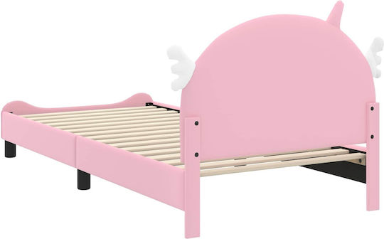 Kids Bed Single Pink for Mattress 90x200cm