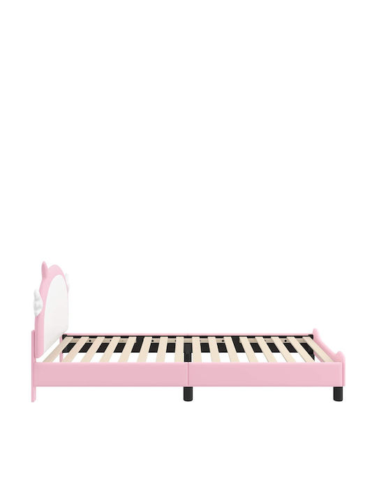 Kinderbett Einzeln Rosa für Matratze 90x200cm