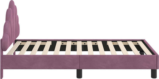 Kids Bed Single with Storage Space Purple for Mattress 80x160cm