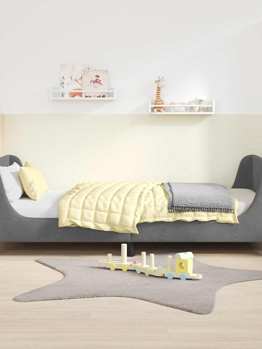 Παιδικό Κρεβάτι Μονό Γκρι για Στρώμα 90x190cm