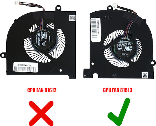 Ανεμιστηράκι Laptop Gpu Cooling Fan Msi Stealth 17m A12u A12ue Ms17r1 Ms-17r1 E322501301a87 Bs5005hs-u3i 17r1-g-cw-4p 4pin Κωδ.81613