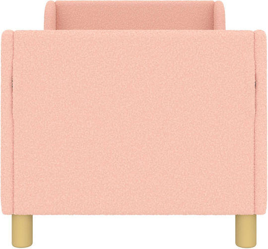 Pat pentru Copii Single Roz pentru Saltea 70x140cm