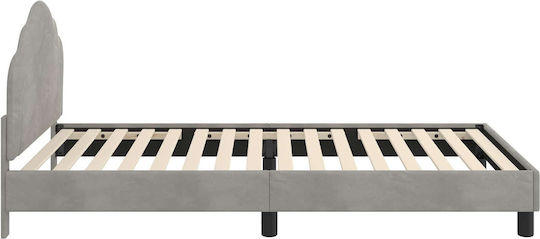 Kids Bed Single Gray for Mattress 90x200cm