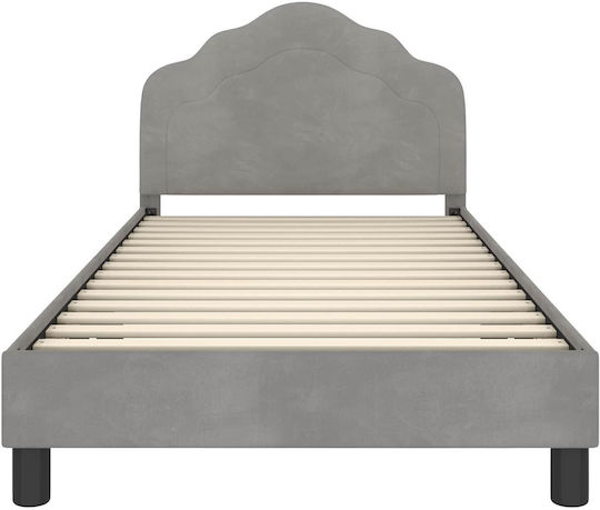 Kids Bed Single Gray for Mattress 90x200cm