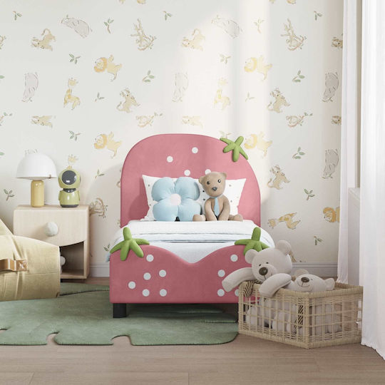 Kinderbett Einzeln Rosa für Matratze 70x140cm