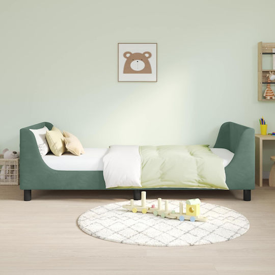 Pat pentru Copii Single Albastru deschis pentru Saltea 80x200cm