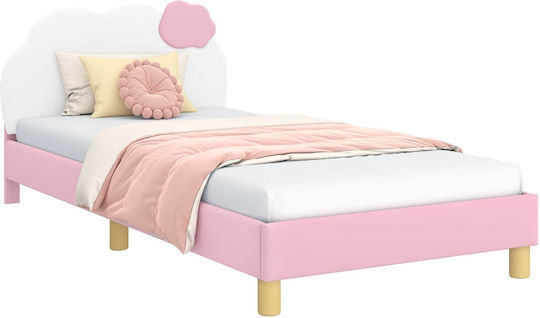 Pat pentru Copii Single Roz pentru Saltea 90x200cm