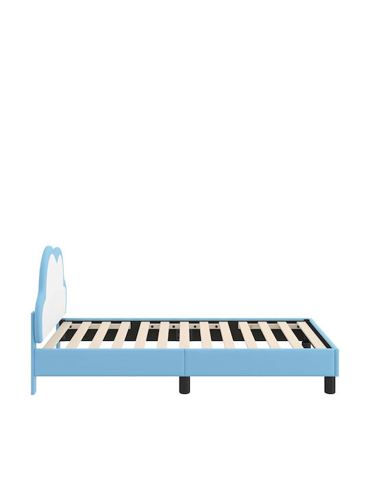 Kinderbett Einzeln Blau für Matratze 80x160cm