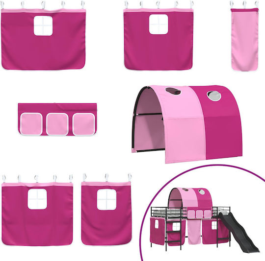Kinderbett Hochbett Einzel Schwarz für Matratze 100x201cm