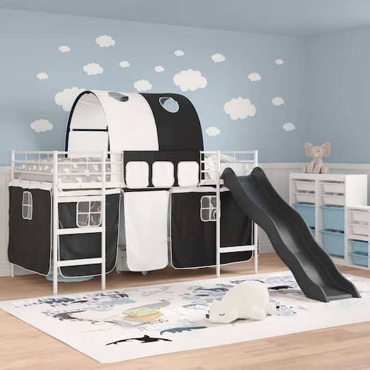 Kinderbett Hochbett Einzel Weiß für Matratze 80x201cm