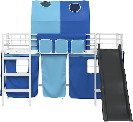 Pat Pentru Copii Loft Bed Single Alb Pentru Saltea 90x190cm