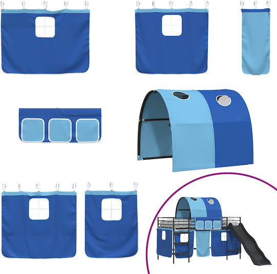 Kinderbett Hochbett Einzel Schwarz für Matratze 90x201cm