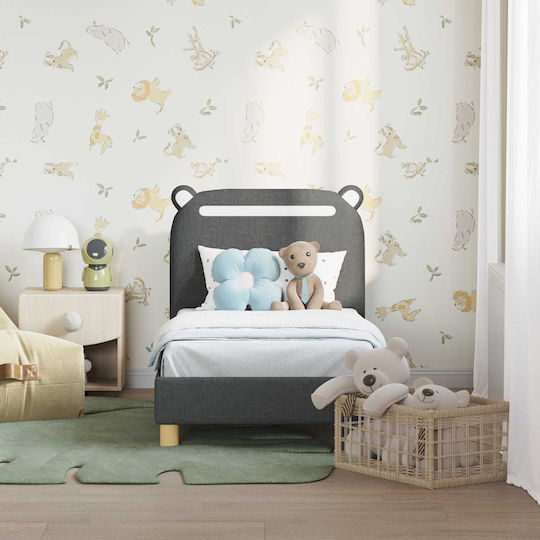 Kids Bed Single Gray for Mattress 70x140cm