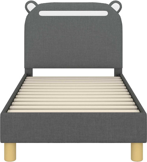Kids Bed Single Gray for Mattress 70x140cm
