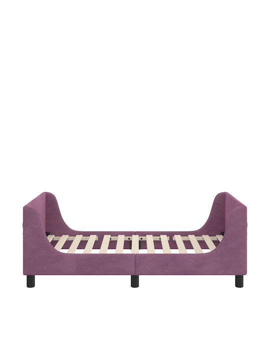 Pat pentru Copii Single Violet pentru Saltea 80x160cm