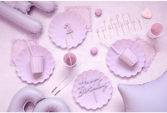 PartyDeco Пластмасови Плочи С Назъбен Ръб 22 X 22 См Лилави 1 Опаковка 4 Броя