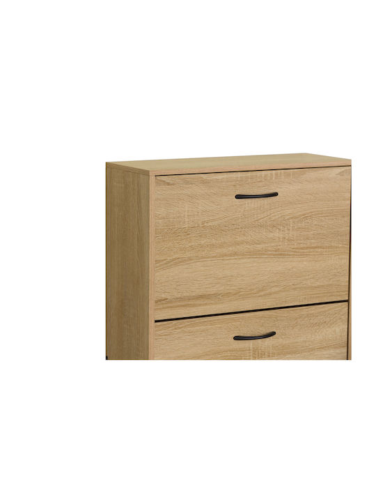 Zefiros Wooden Shoe Organizer with 3 Shelves Sonoma 60x24x115cm