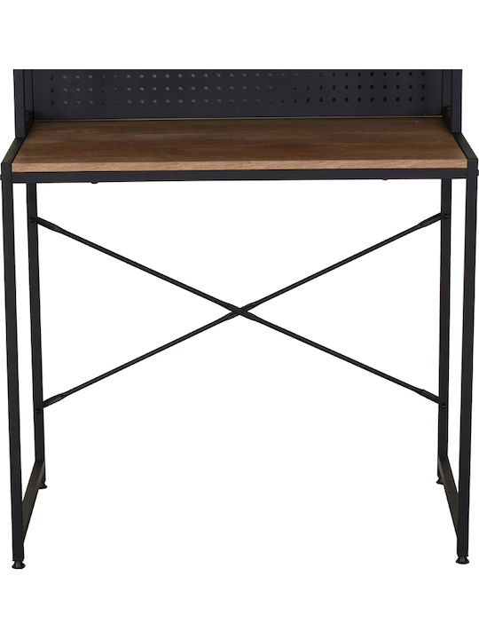 Birou Ifestos din Lemn Negru cu Picioare Metalice 84x50x148,5cm