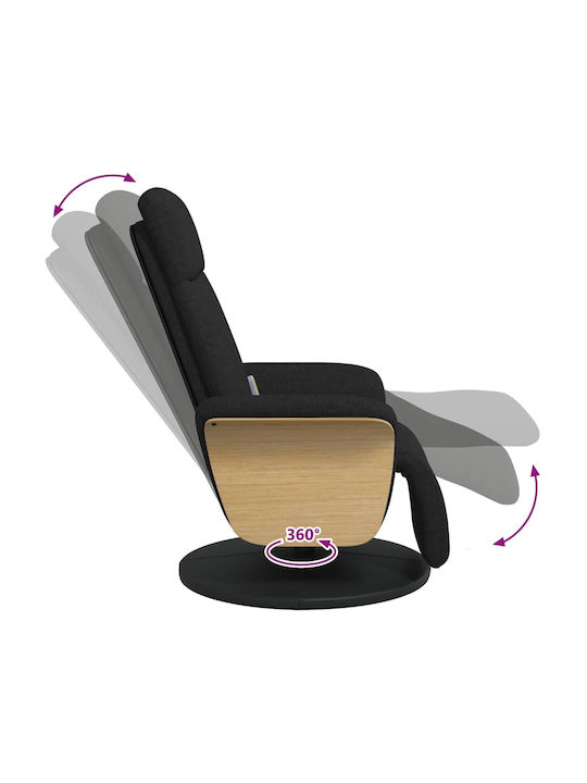 Moderner Stoff-Liegestuhl Schwarz M79xB87xH104,5cm