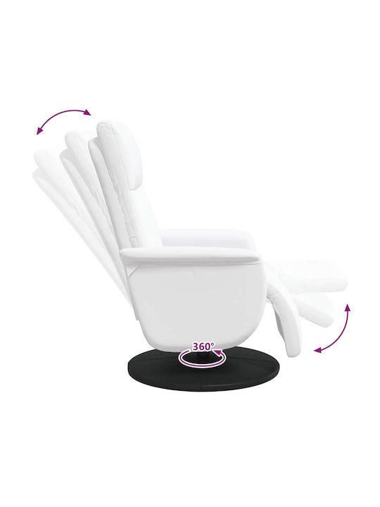 Șezlong Modern Din Piele Sintetică Alb M71xL90xH105cm