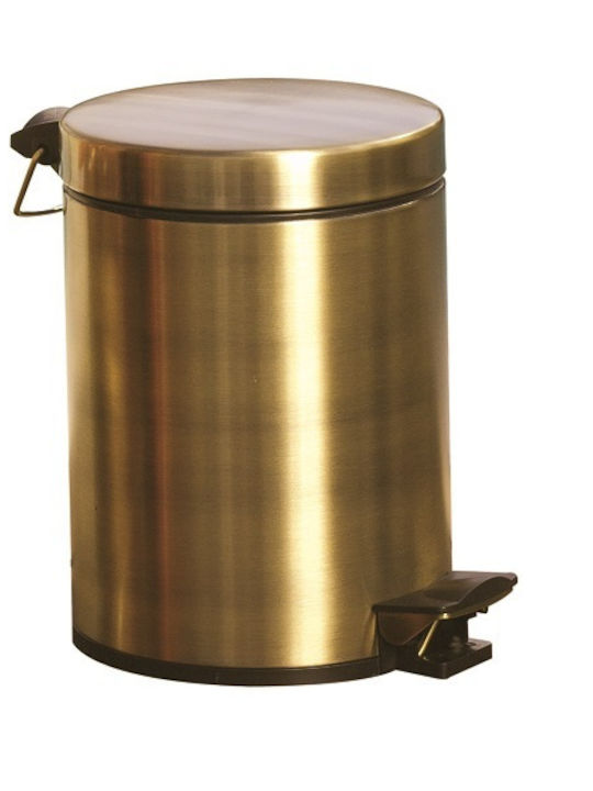 Bronze Art Metallic Bathroom Basket Soft Close 5lt Gold