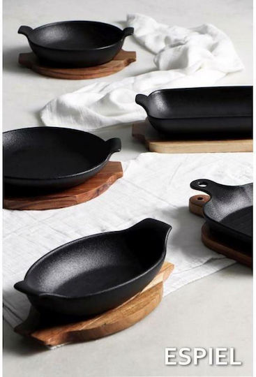 Espiel Oval Vas de Gătit Rezistent la Căldură Individual Ceramică 20.5x17.5x6cm 1buc NOL114