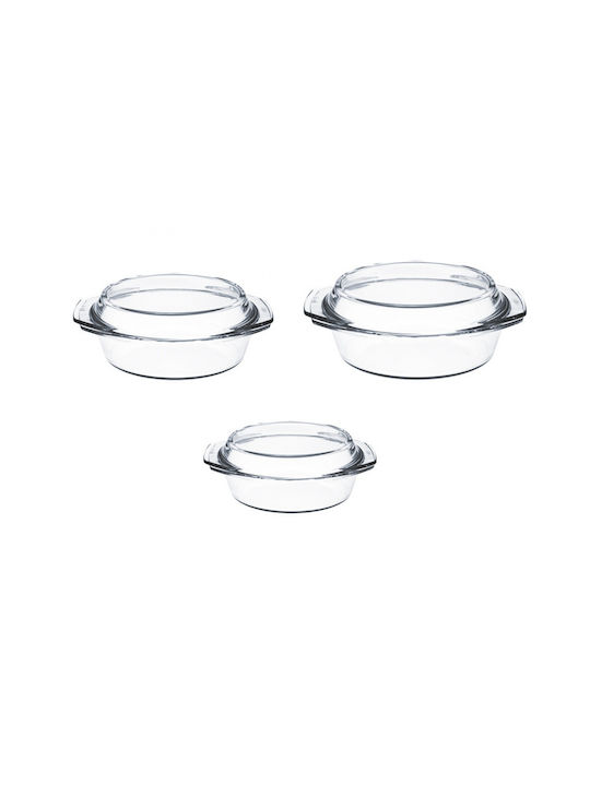 Simax Rotund Vas de Gătit Rezistent la Căldură Sticlă cu Capac 1000ml 1buc
