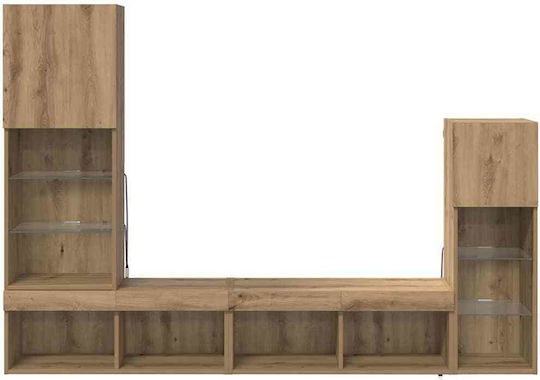 Wohnzimmer TV-Einheit Artisan Oak mit Beleuchtung
