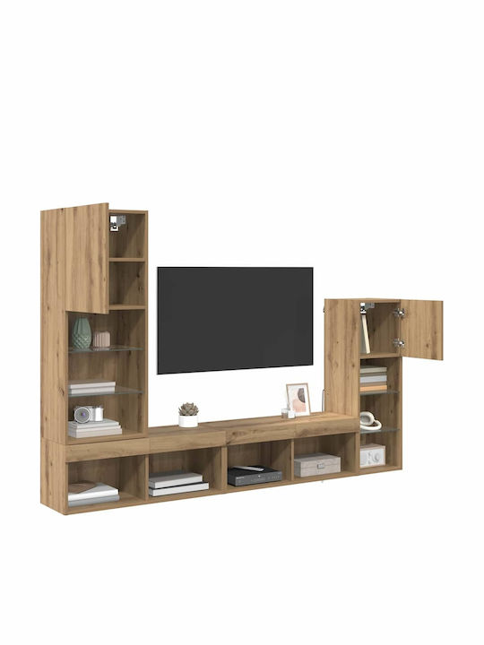 Σύνθετο Σαλονιού Artisan Oak με Φωτισμό