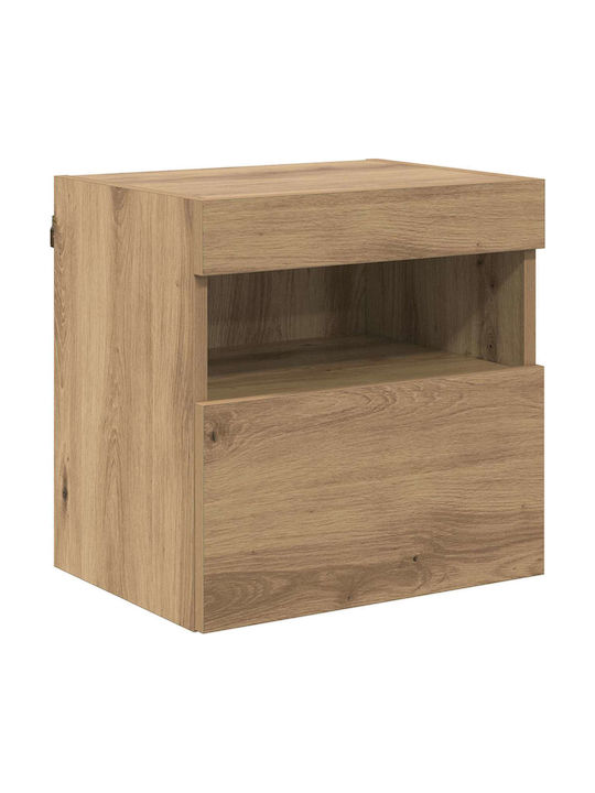 Living Room TV Unit with Lighting Artisan Oak L80xW30xH30cm