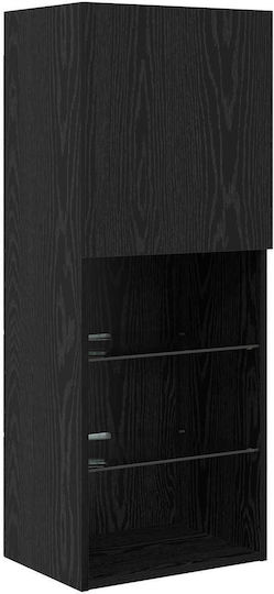 Living Room TV Unit with Lighting Black Beech L80xW30xH30cm