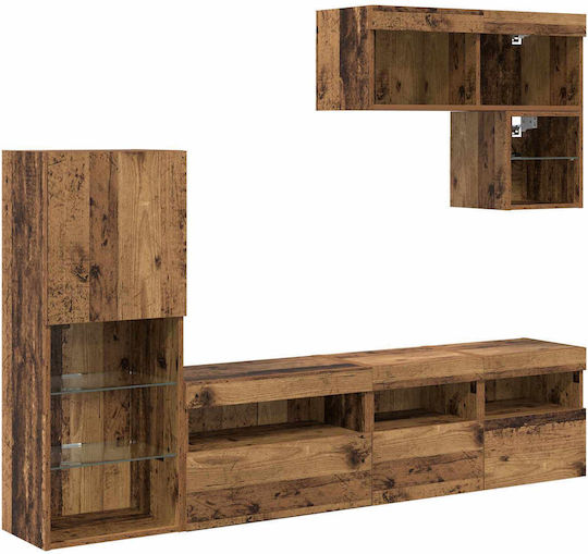 Unitate TV pentru sufragerie Old Wood cu iluminare L80xA30xÎ30cm
