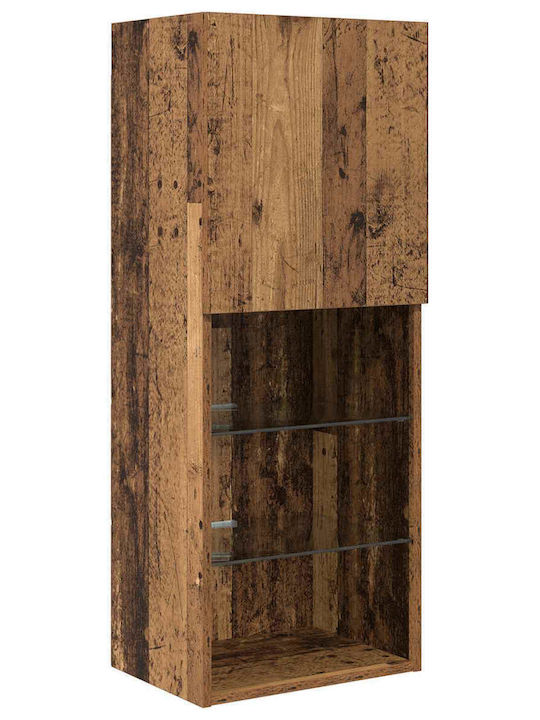 Living Room TV Unit with Lighting Old Wood L80xW30xH30cm