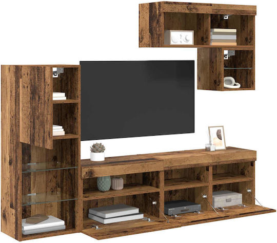 Unitate TV pentru sufragerie Old Wood cu iluminare L80xA30xÎ30cm