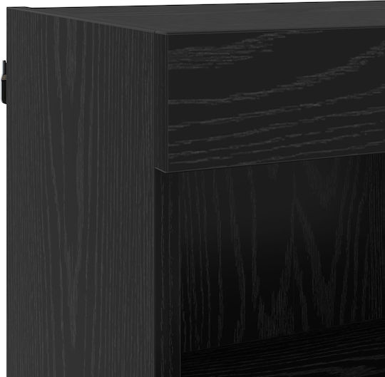 Living Room TV Unit with Lighting Black L30.5xW30xH102cm