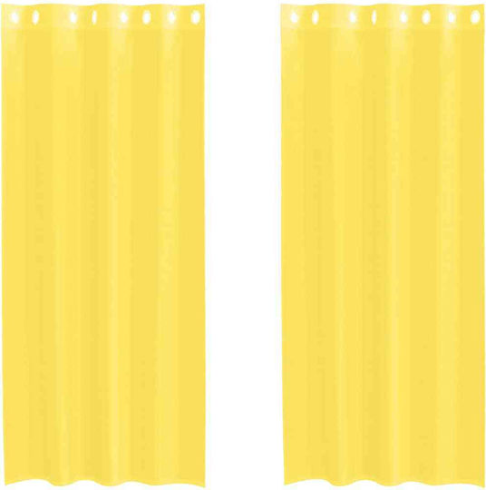 vidaXL Σετ Κουρτίνες με Τιράντες Τιρκουάζ 140x245εκ.