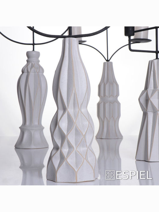 Espiel Σετ Κηροπήγια Κεραμικά για Ρεσώ 5 Θέσεων 21x21x41.3εκ. 2τμχ