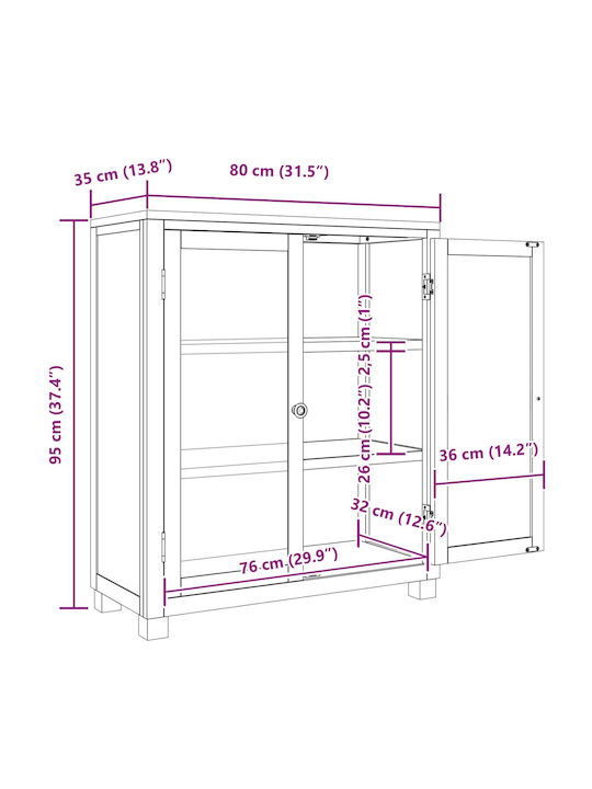 Ντουλάπι Γραφείου από Ξύλο Καφέ 80x35x95cm