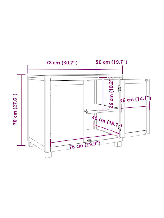 Ντουλάπι Γραφείου από Ξύλο Καφέ 80x50x70cm