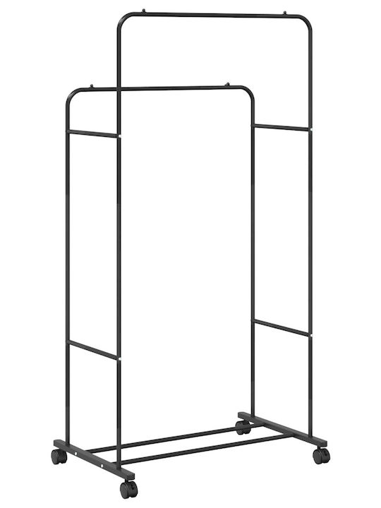 vidaXL Κρεμάστρα Δαπέδου από Μέταλλο Μαύρη 80x53x156cm