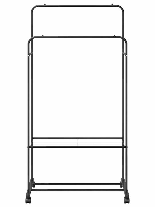 vidaXL Floor Garment Rack made of Metal Black 80x53x156cm