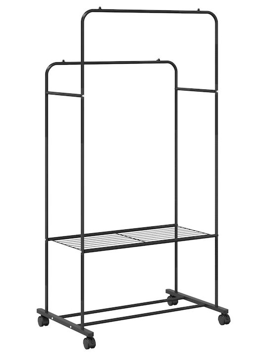 vidaXL Floor Garment Rack made of Metal Black 80x53x156cm