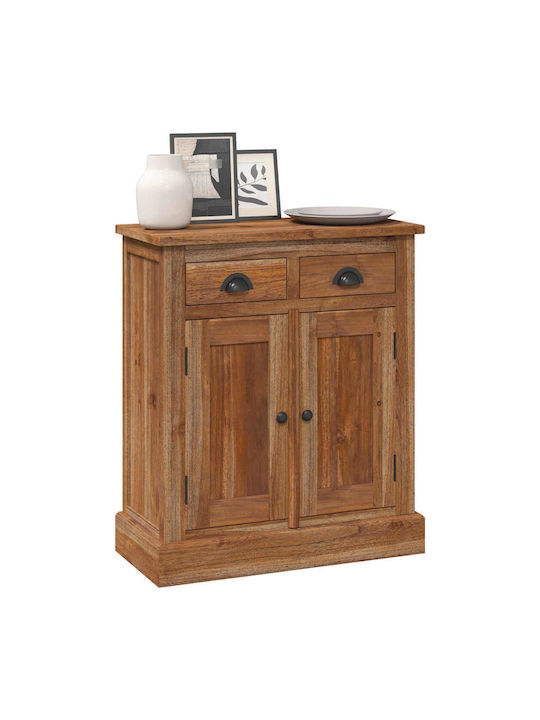 Bufet Dulap din Lemn Masiv & Metal cu Sertare Maro 65x30x75cm