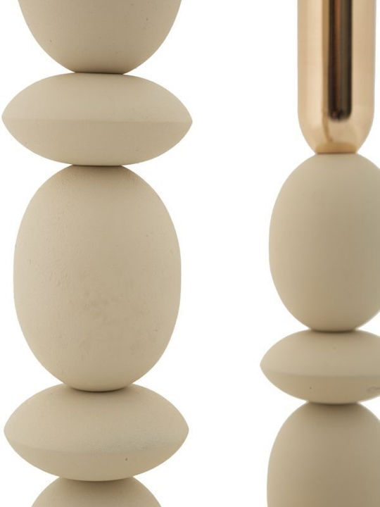 Mauro F Kerzenhalter-Set Metall in Beige Farbe 33.5cm 2Stück